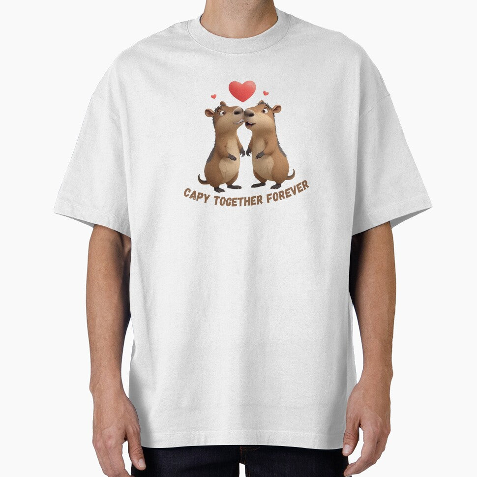 Adorable 3D Capybara Love - Cute Couple Art by AmaliaV92 T-Shirts, Hoodie, Sweatshirt | BlankRebels.com (Image 1)