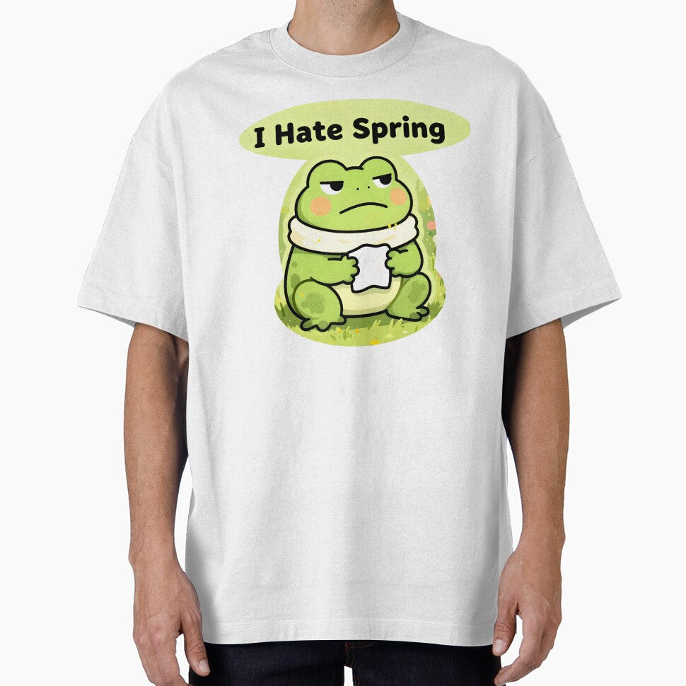 Allergy Season Survivor – Grumpy Frog Sneezing Spring Meme Sticker T-Shirts, Hoodie, Sweatshirt