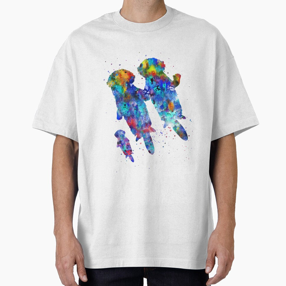 Otters holding hands and a baby Otter, Otter family by Rosaliartbook T-Shirts, Hoodie, Sweatshirt | BlankRebels.com (Image 1)