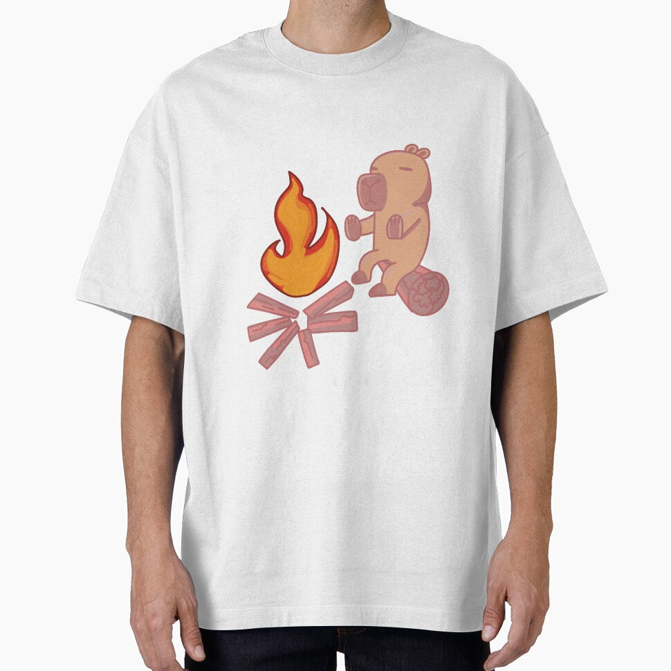 Couple Camping Fire Capybara T-Shirts, Hoodie, Sweatshirt