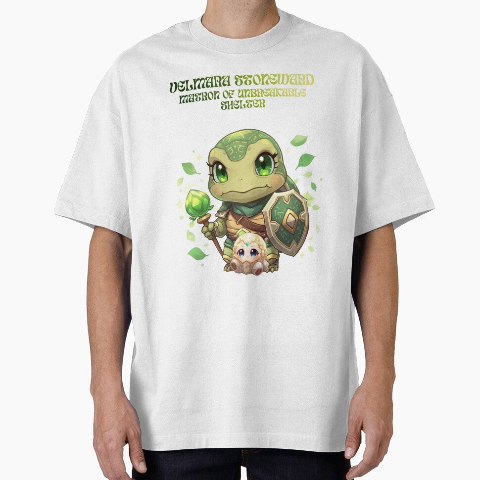 Velmara Stoneward – Matron of Unbreakable Shelter | Druid Turtle Guardian of Monzora by Monzora T-Shirts,... (Image 1)