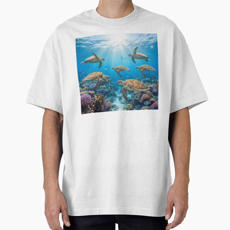 Sea Turtles Above Coral Reef by JuViRo T-Shirts, Hoodie, Sweatshirt | BlankRebels.com (Image 1)