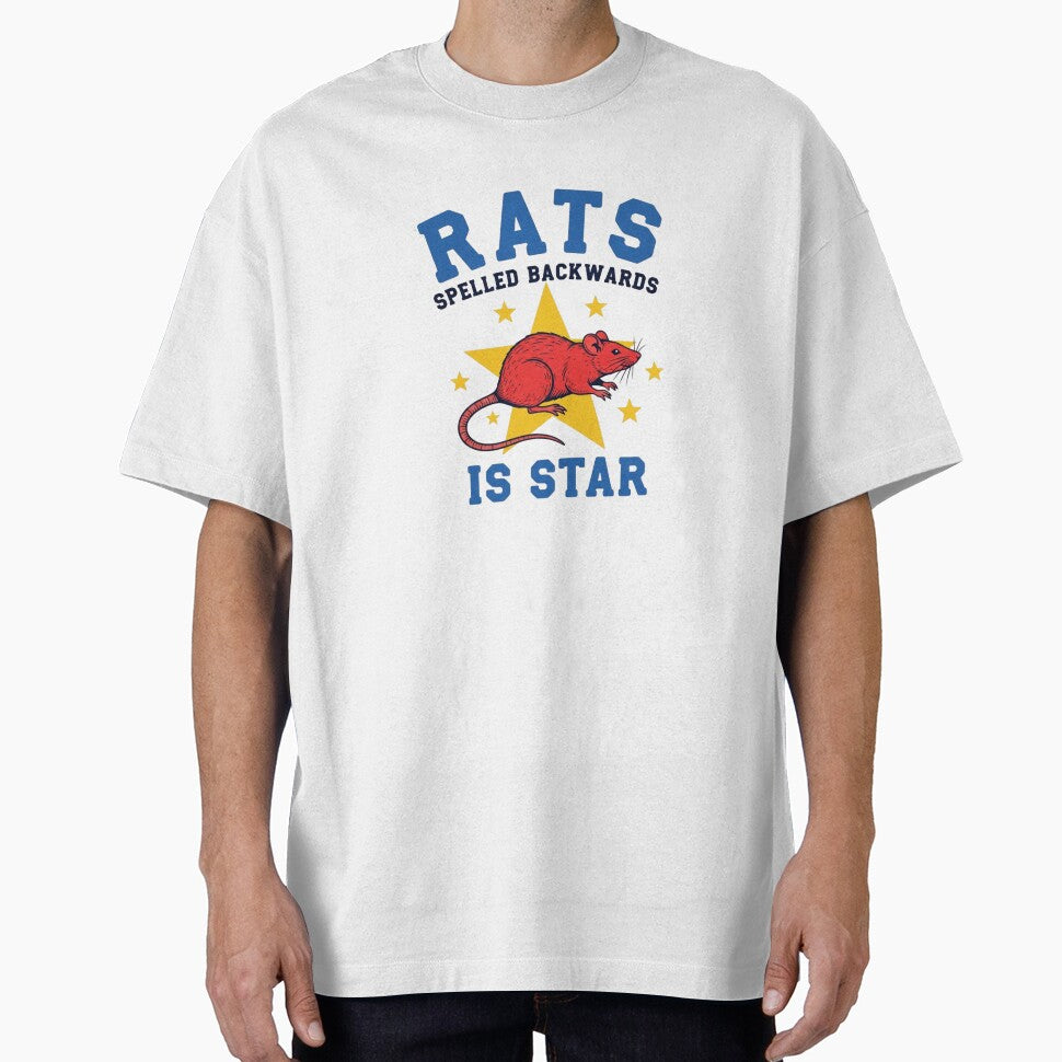 Rats Spelled Backwards Is Star Retro Collegiate Wordplay Graphic by LeoBechs T-Shirts, Hoodie, Sweatshirt (Image 1)
