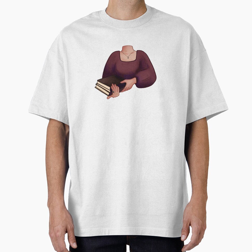 Academia aesthetic person holding a pile of books by rizdrawings T-Shirts, Hoodie, Sweatshirt | BlankRebels.com (Image 1)