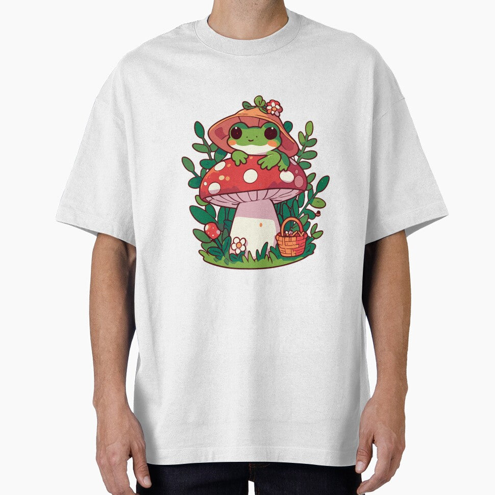 Frog on mushroom cute by GlobalDesigns- T-Shirts, Hoodie, Sweatshirt | BlankRebels.com (Image 1)