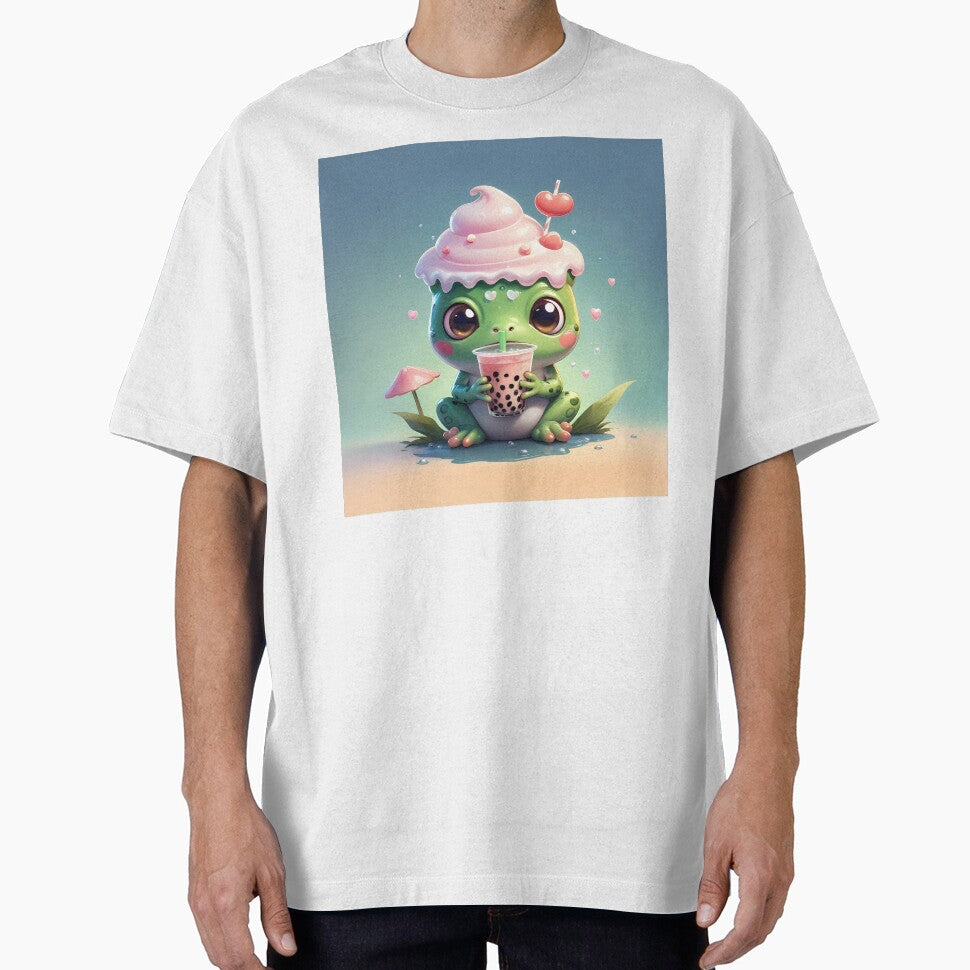 Kawaii Frog with Boba Tea – Adorable Bubble Tea Art by KateVil T-Shirts, Hoodie, Sweatshirt | BlankRebels.com (Image 1)
