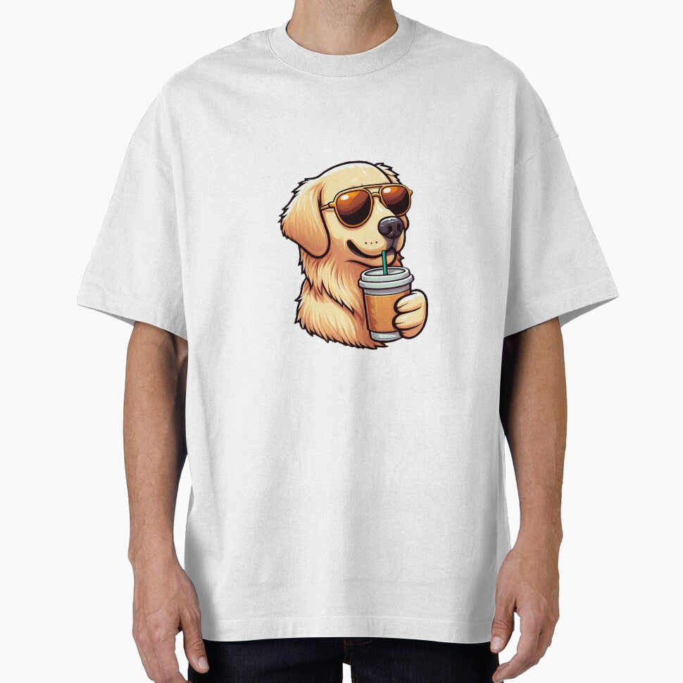 Unique Funny Golden Retriever Drink Coffee Dog Lover Gift Coffee Lover Gift by SlocifieShop T-Shirts, Hoodie,... (Image 1)