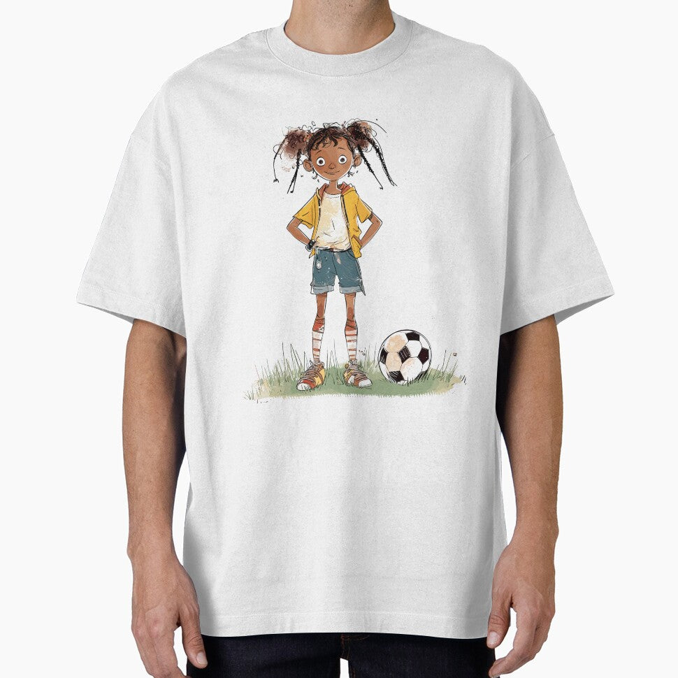 Little Girl Playing Soccer by Liededrom.