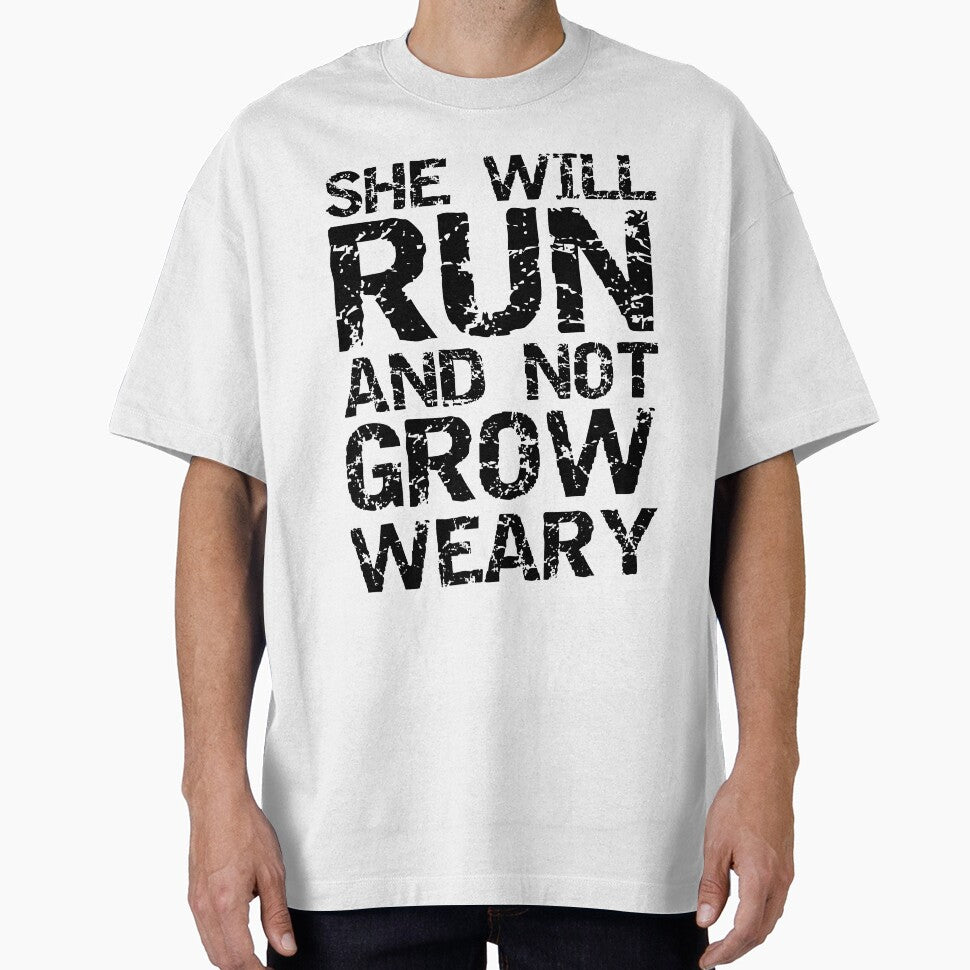 Vintage Bible Quote She Will Run and Not Grow Weary Funny Workout Quote by TNDesignStudio T-Shirts, Hoodie,... (Image 1)