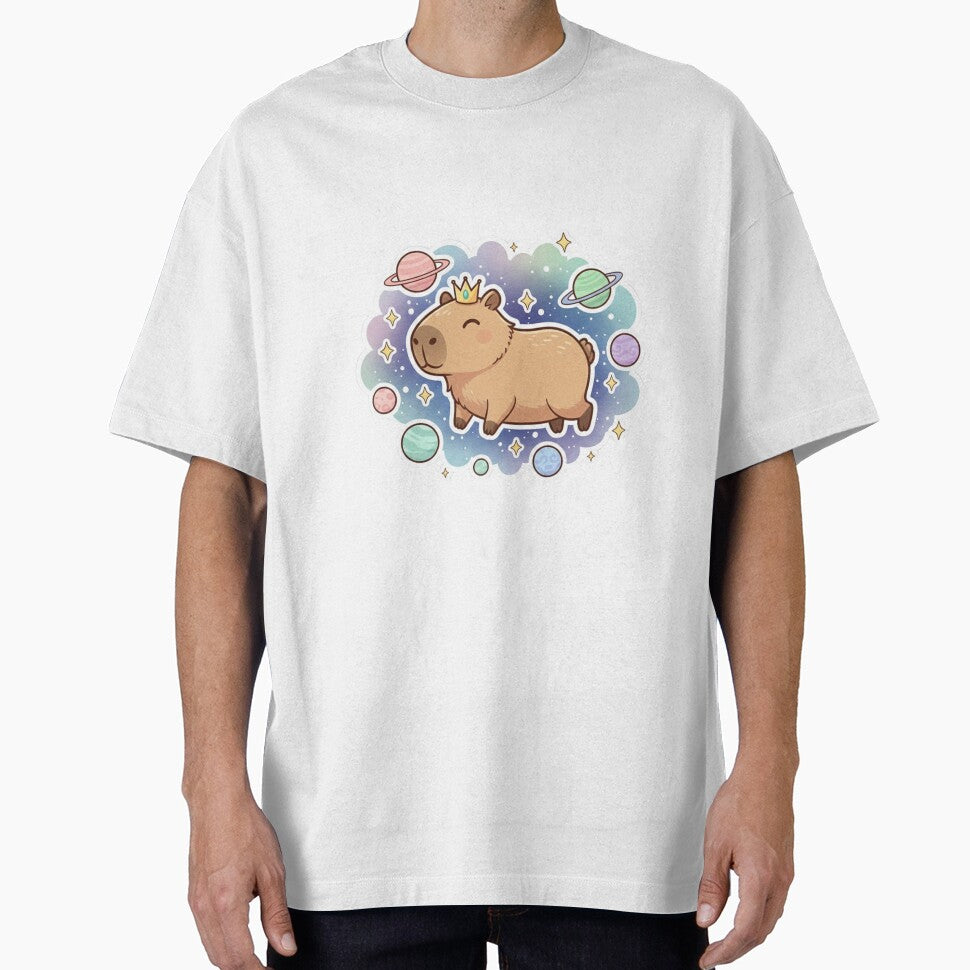 Capybara Floating in a Galaxy with Stars and Planets by CosmicCutouts T-Shirts, Hoodie, Sweatshirt (Image 1)