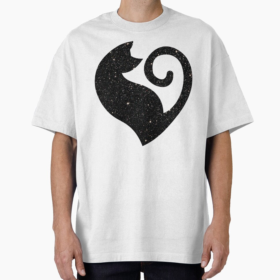 Glittery Black Cat Love by RakelMacc T-Shirts, Hoodie, Sweatshirt | BlankRebels.com (Image 1)