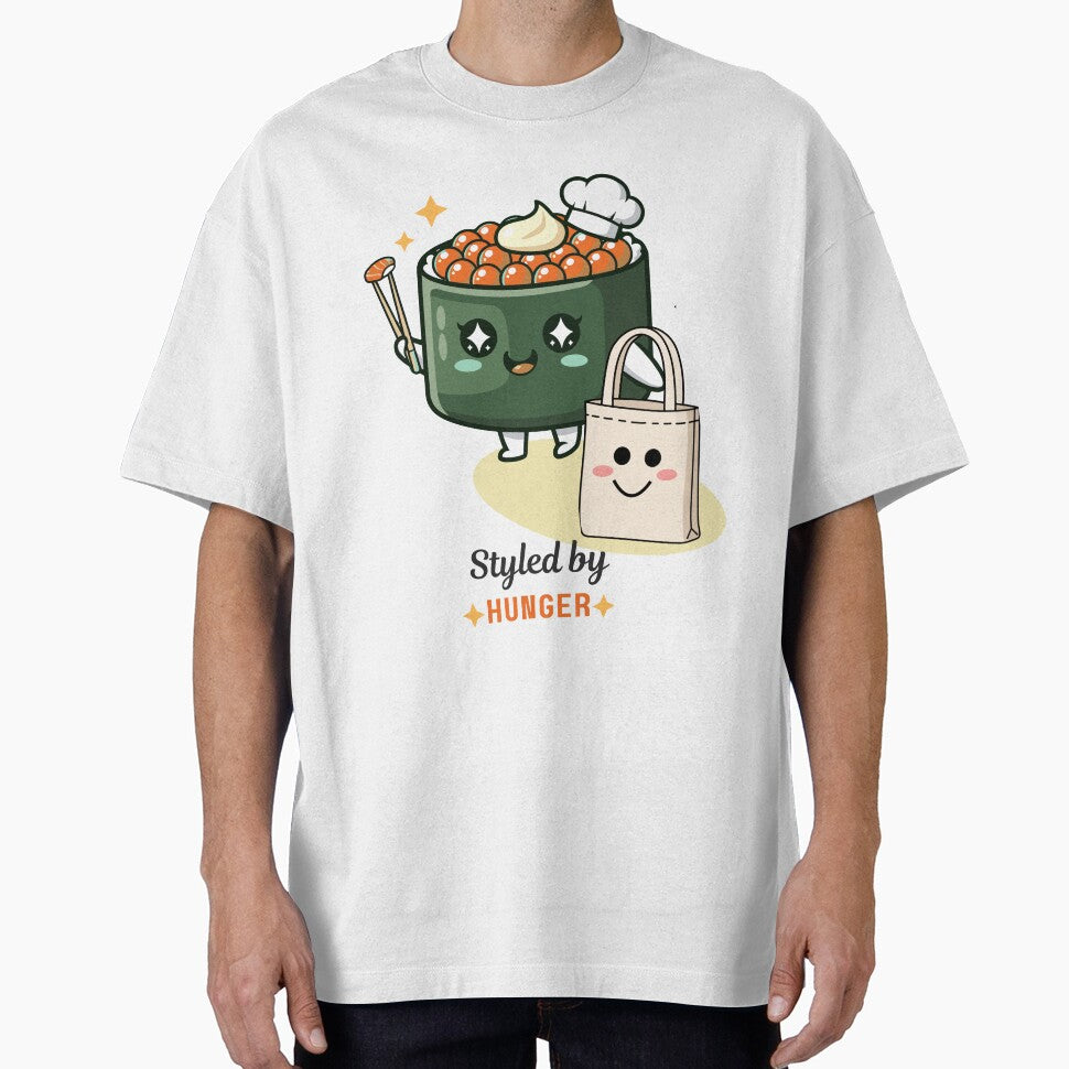 Styled by Hunger Sushi Kawaii Illustration | Cute Food Lover Design by SBrushbox T-Shirts, Hoodie, Sweatshirt (Image 1)