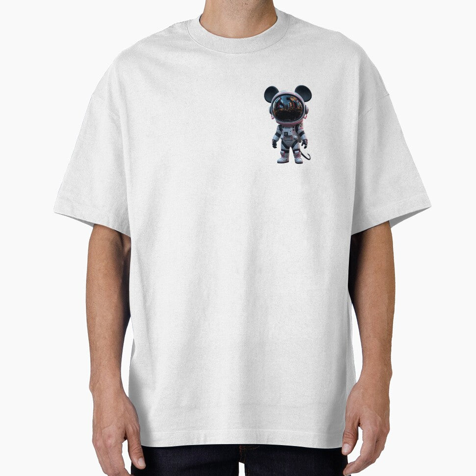 Cute Astronaut with Mouse Ears – Neon City Space Explorer Character by PixelVibe782 T-Shirts, Hoodie, Sweatshirt (Image 1)
