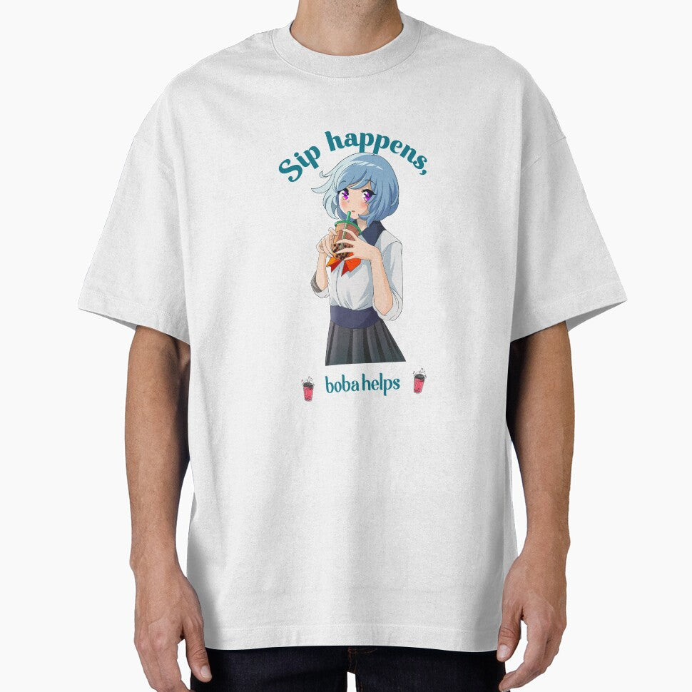 Sip Happens, Boba Helps by Winter--Flowers T-Shirts, Hoodie, Sweatshirt | BlankRebels.com (Image 1)
