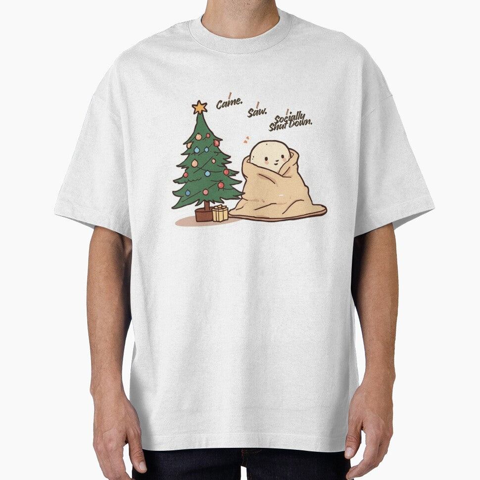 I Came. I Saw. I Socially Shut Down – Holiday Introvert Humor, Male Character by PIXelayDesigns T-Shirts,... (Image 1)