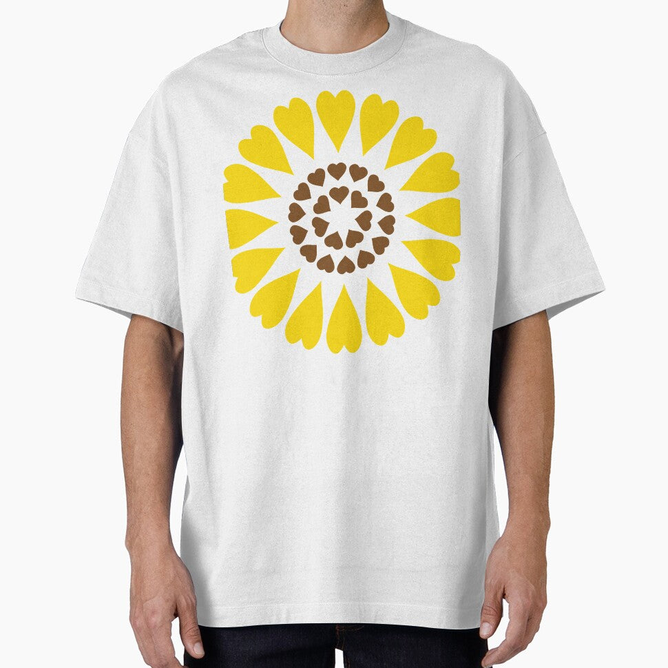 Sunflower of hearts Big flower Yellow floral by Tanja Dianova T-Shirts, Hoodie, Sweatshirt | BlankRebels.com (Image 1)