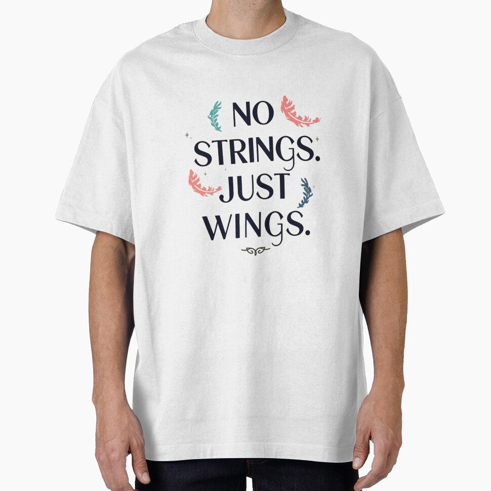 No Strings Just Wings – Freedom Minimal Quote by WisknowDesigns T-Shirts, Hoodie, Sweatshirt | BlankRebels.com (Image 1)