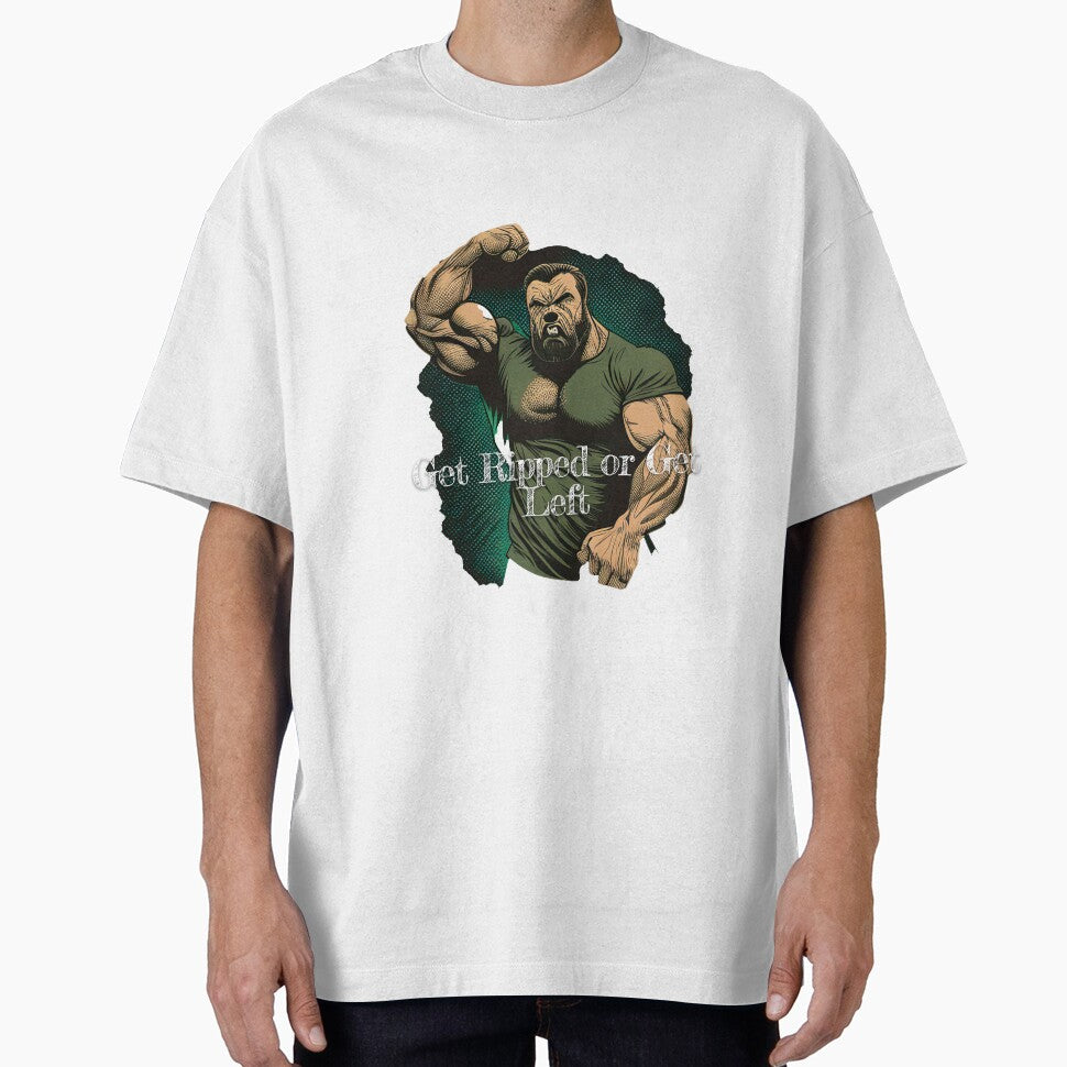 Get Ripped or Get LeftDesignBodybuilding Fitness Gym Workout Exercise Merch Print Design by tengamerx