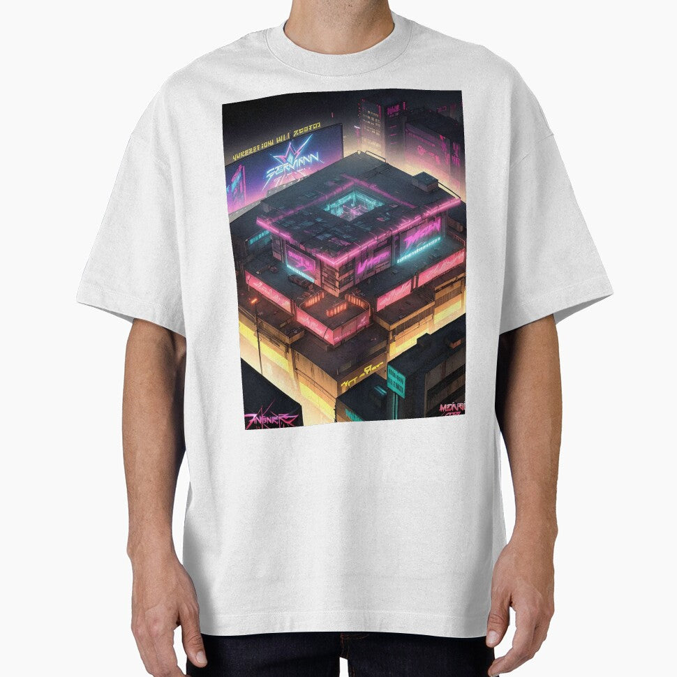 Neon Dreams: Cyberpunk City Rooftop by Esterlane T-Shirts, Hoodie, Sweatshirt | BlankRebels.com (Image 1)