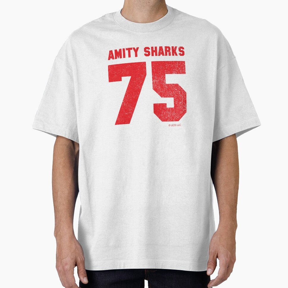 Amity Sharks (Red Text) by GloopTrekker T-Shirts, Hoodie, Sweatshirt | BlankRebels.com (Image 1)