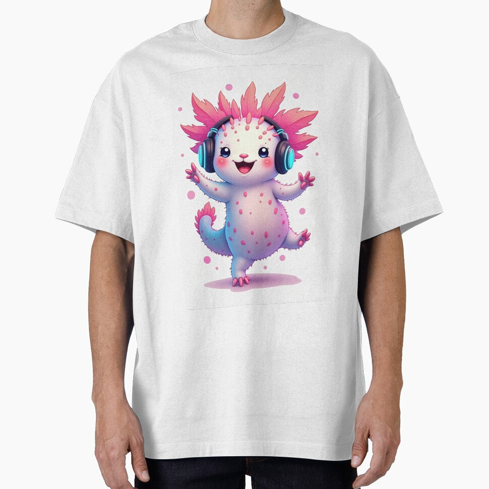 "Kawaii Axolotl with Headphones – Happy Music Vibes" by TrendMesh T-Shirts, Hoodie, Sweatshirt | BlankRebels.com (Image 1)