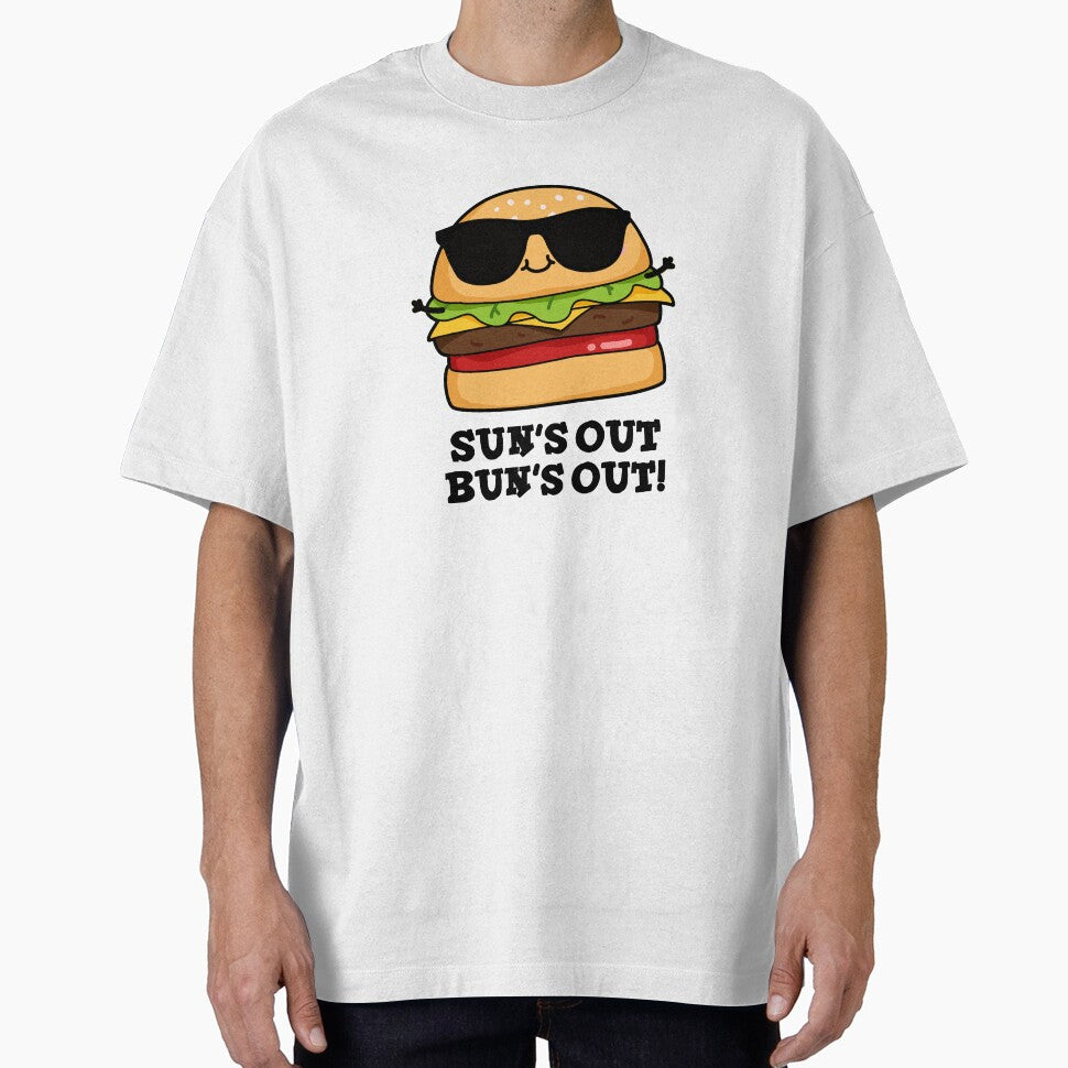 Sun's Out Bun's Out Funny Burger Puns by punnybone T-Shirts, Hoodie, Sweatshirt | BlankRebels.com (Image 1)
