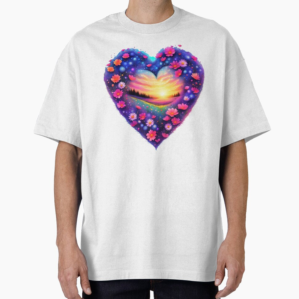 Summer Flower Heart Full of Sunset by ByNicoleSara T-Shirts, Hoodie, Sweatshirt | BlankRebels.com (Image 1)