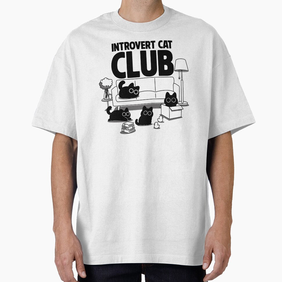 Introvert Cat Club by Artthree T-Shirts, Hoodie, Sweatshirt | BlankRebels.com (Image 1)