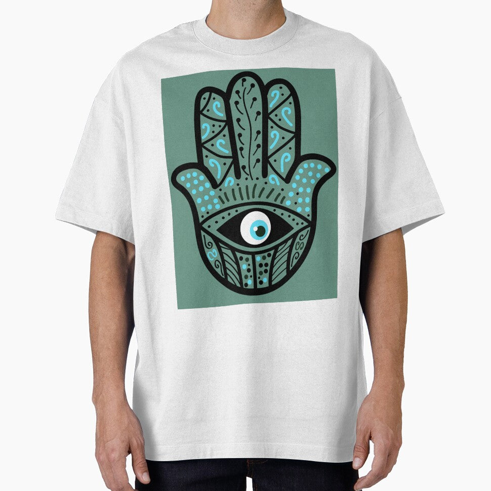Evil Eye - sage green, hand by BecAnd T-Shirts, Hoodie, Sweatshirt | BlankRebels.com (Image 1)