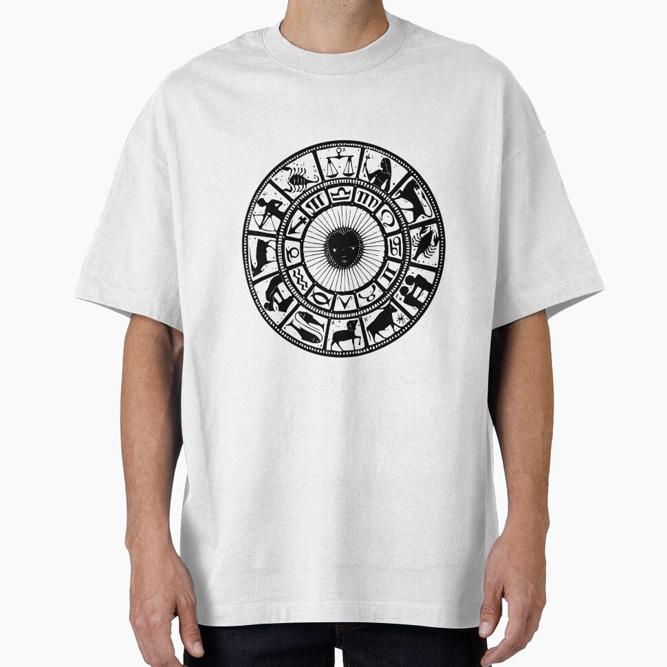 Vintage Zodiac Wheel with all 12 signs -- Black by MagicStrawberry T-Shirts, Hoodie, Sweatshirt | BlankRebels.com (Image 1)