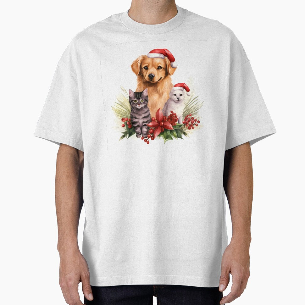 adorable dog and cat christmas holiday print by dcrc T-Shirts, Hoodie, Sweatshirt | BlankRebels.com (Image 1)