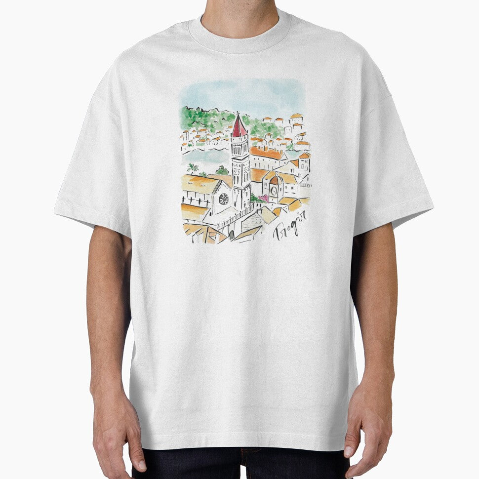 Trogir, Croatia Travel Poster Print Sticker by alwaysbookish T-Shirts, Hoodie, Sweatshirt | BlankRebels.com (Image 1)