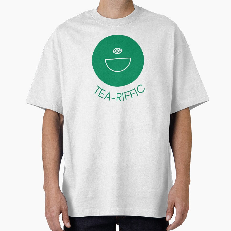 Tea-riffic Minimalist Green Tea Pun by LekkieStudioArt T-Shirts, Hoodie, Sweatshirt | BlankRebels.com (Image 1)
