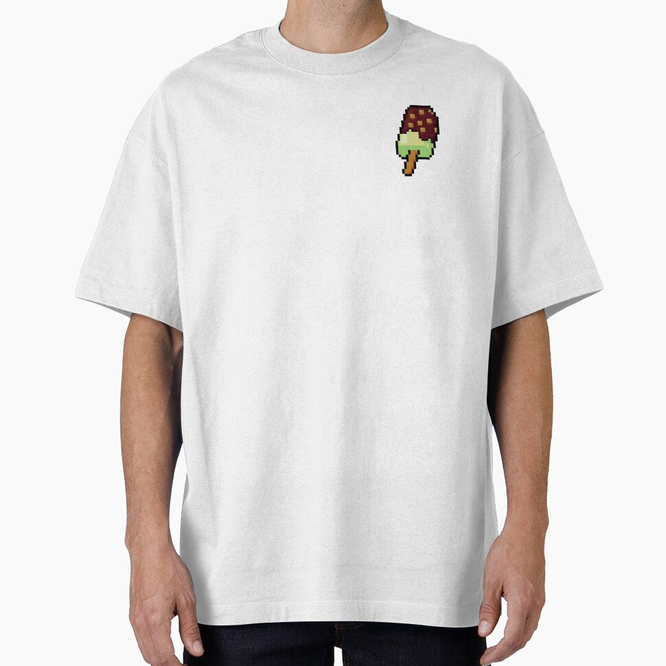 Pixel Chocolate Vanilla Popsicle with nuts - pixel food art by LittleFoodShop T-Shirts, Hoodie, Sweatshirt (Image 1)