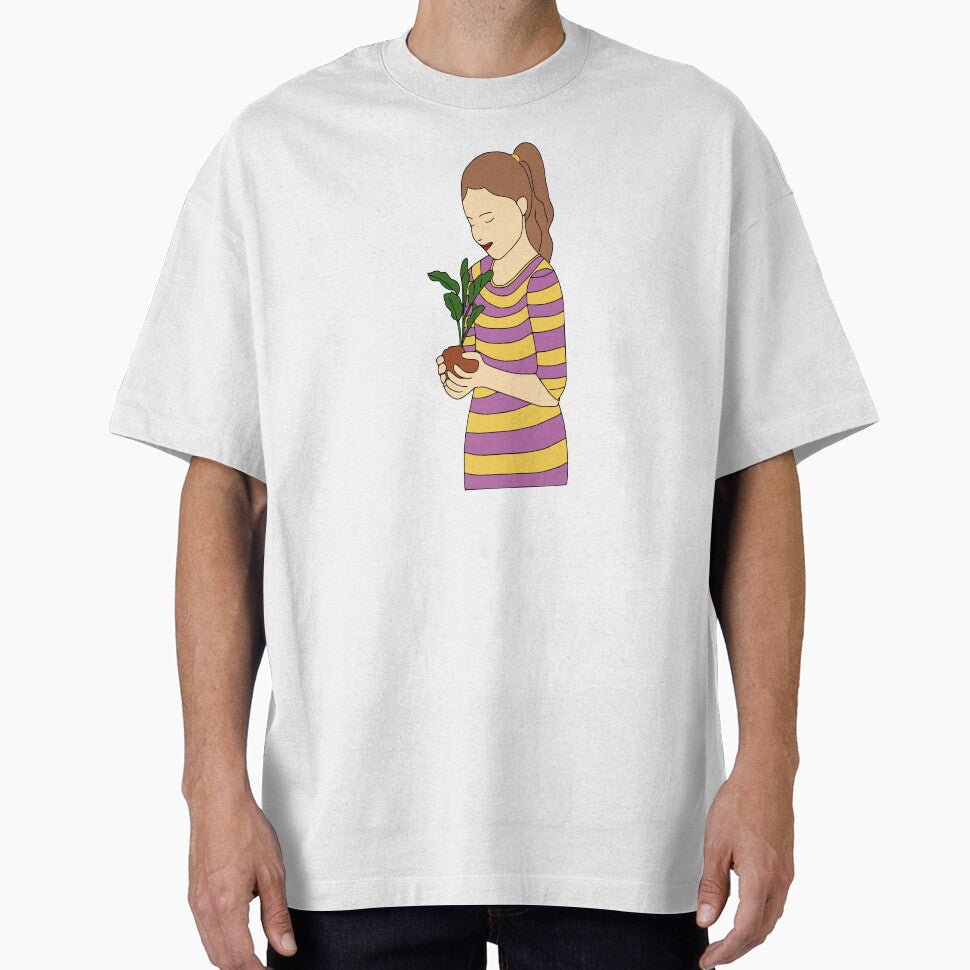 Plant Lover – Minimal Line Art of Girl with Potted Plant by Swati's Digital Den T-Shirts, Hoodie, Sweatshirt (Image 1)