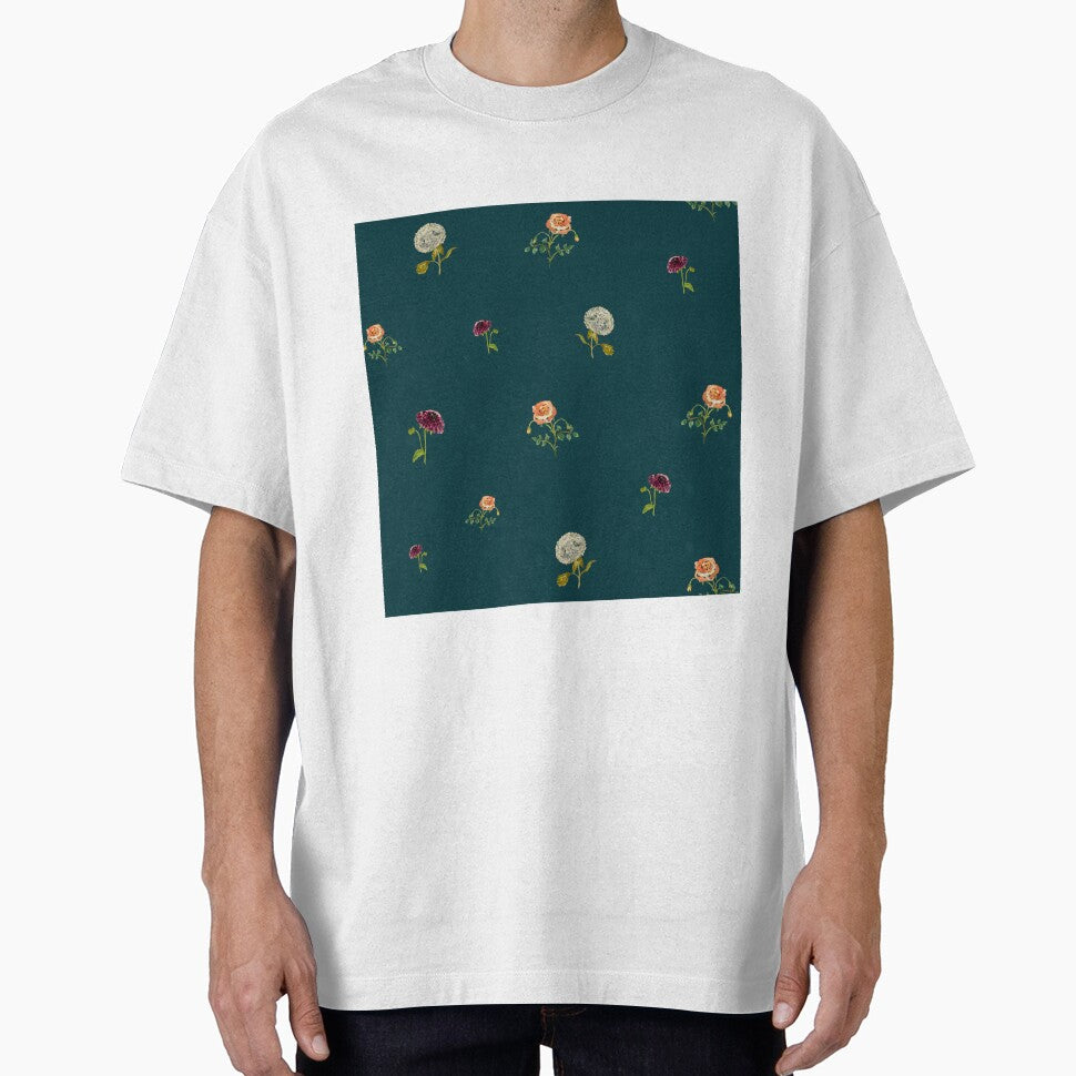Dahlia Hydrangea Rose Pattern Cute Watercolor Turquoise Yana Mustafina Boho Soulful T-Shirts, Hoodie, Sweatshirt