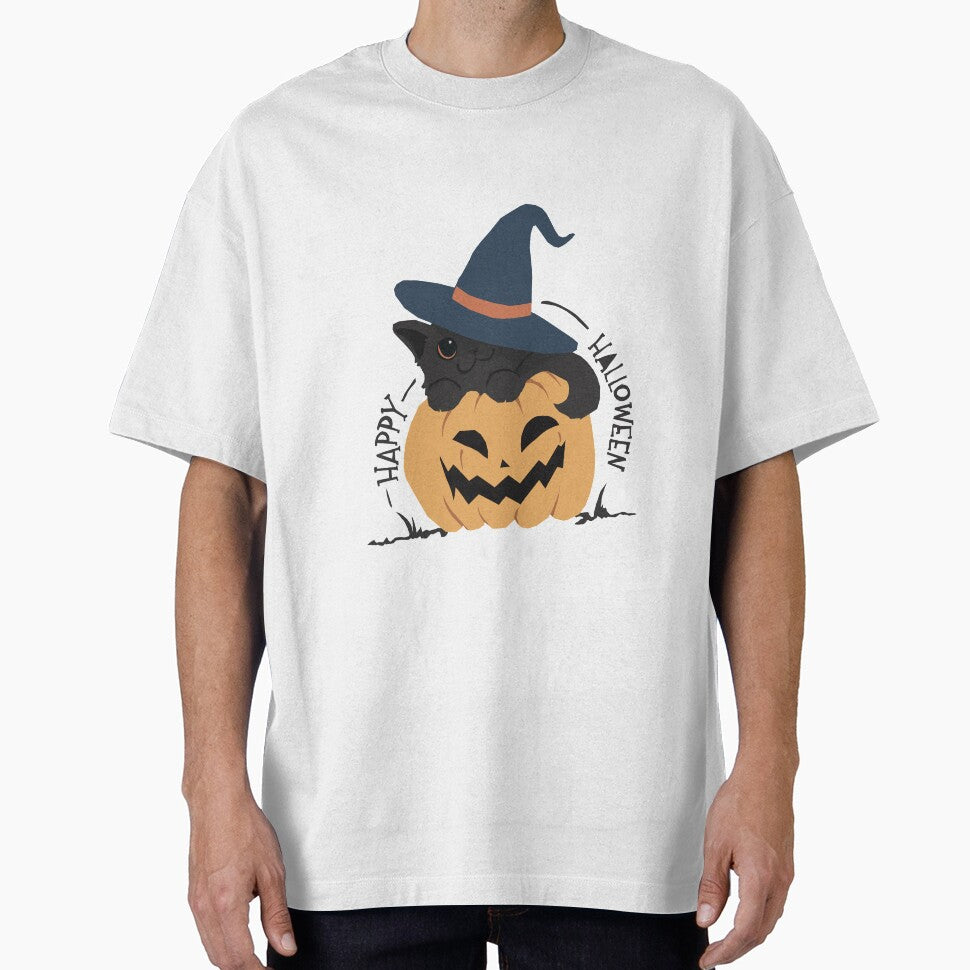 Cute Halloween Cat on Pumpkin by MickTilio T-Shirts, Hoodie, Sweatshirt | BlankRebels.com (Image 1)