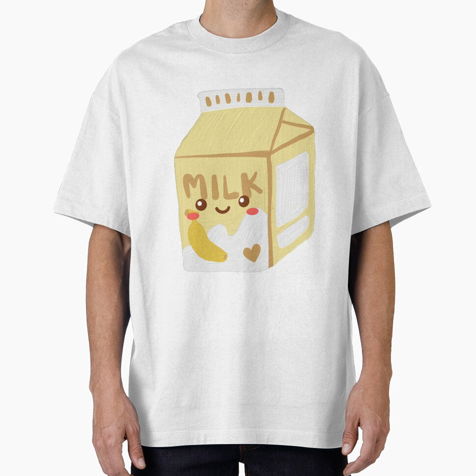Kawaii Banana Milk Carton Sticker T-Shirts, Hoodie, Sweatshirt