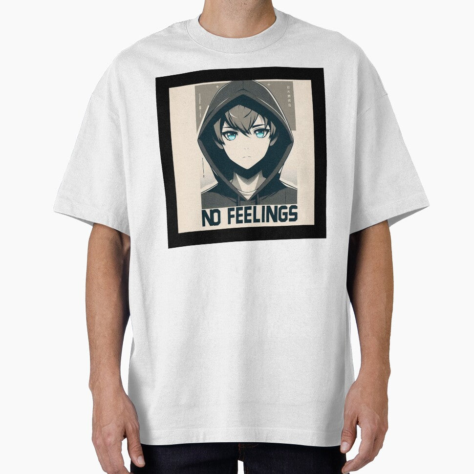 No Feelings Anime Hoodie Art | Stoic Mindset Aesthetic Anime Portrait by shopwithcare