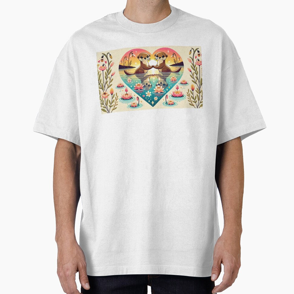 Hand-Holding Otters in Love by Mechanical-Artt T-Shirts, Hoodie, Sweatshirt | BlankRebels.com (Image 1)