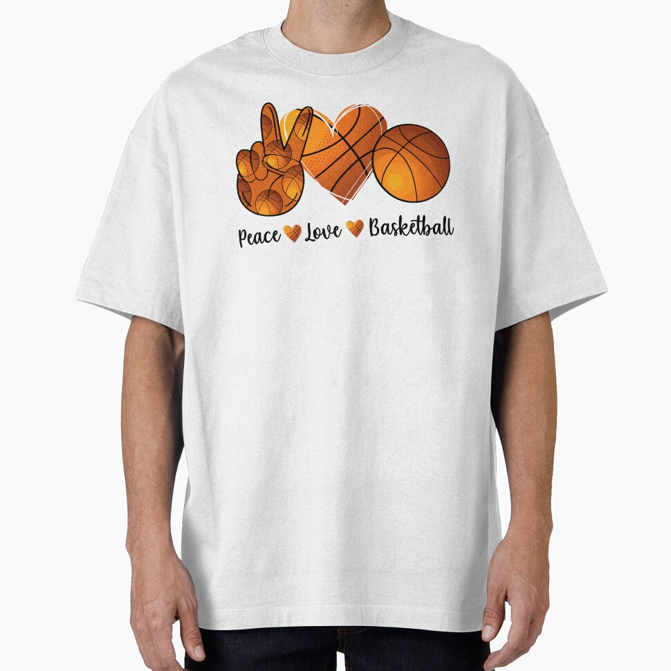 Peace Love Basketball by SunsetGloww T-Shirts, Hoodie, Sweatshirt | BlankRebels.com (Image 1)