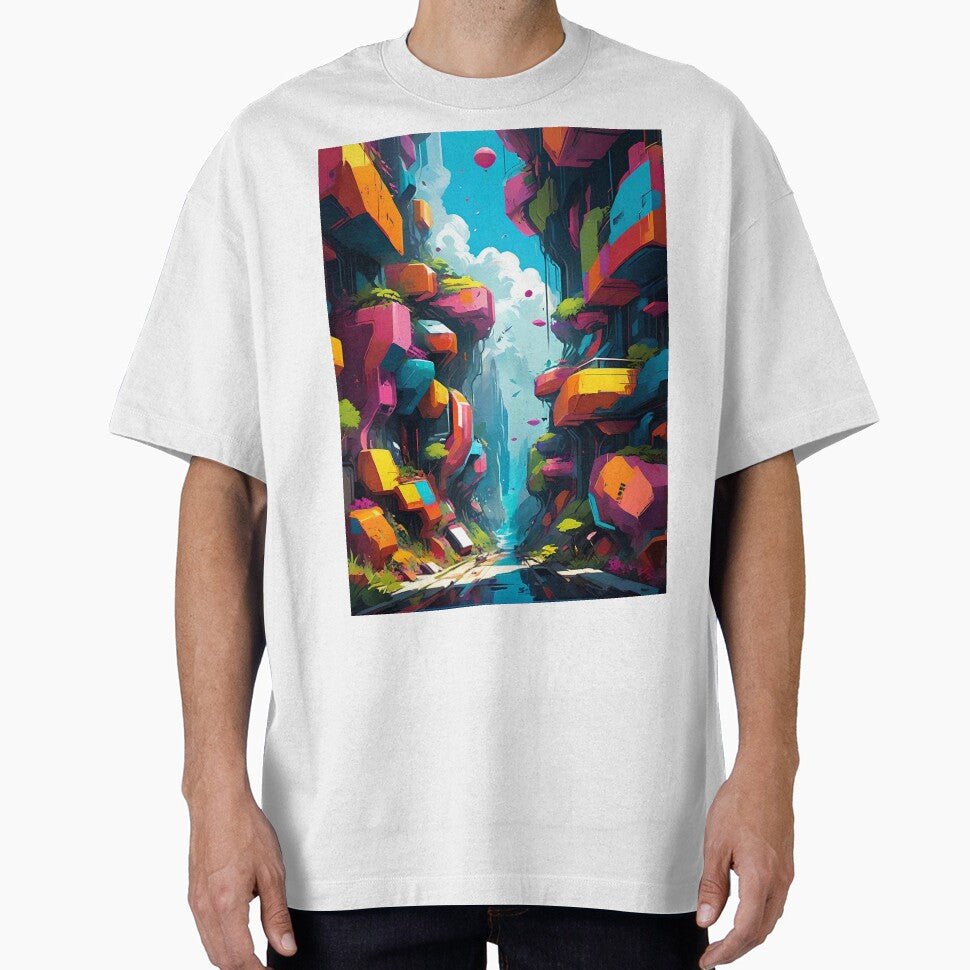 Colorful Abstract Futuristic City Art by Esterlane T-Shirts, Hoodie, Sweatshirt | BlankRebels.com (Image 1)