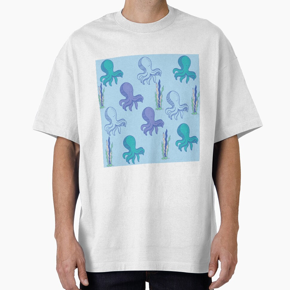 Ocean Bathmat Cute Blue Pattern by mimosadesigns T-Shirts, Hoodie, Sweatshirt | BlankRebels.com (Image 1)