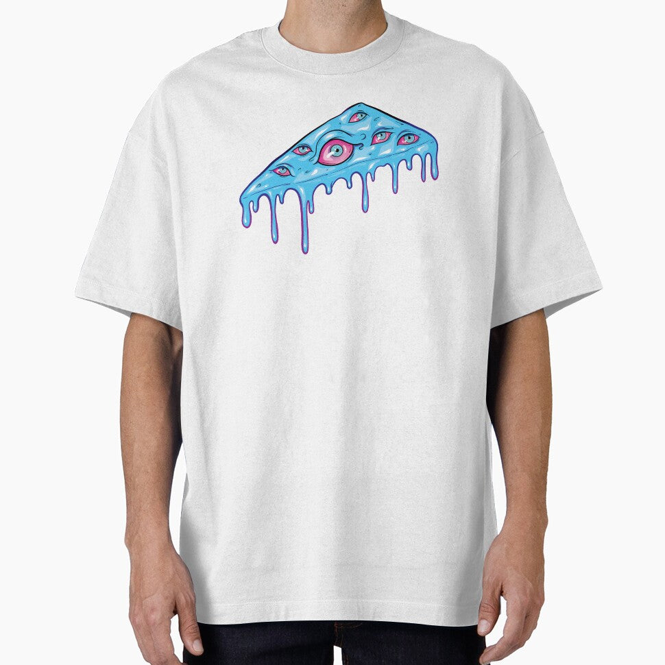 Blue Psychedelic Alien Pizza With Eyes by EdgyGirlArt T-Shirts, Hoodie, Sweatshirt | BlankRebels.com (Image 1)