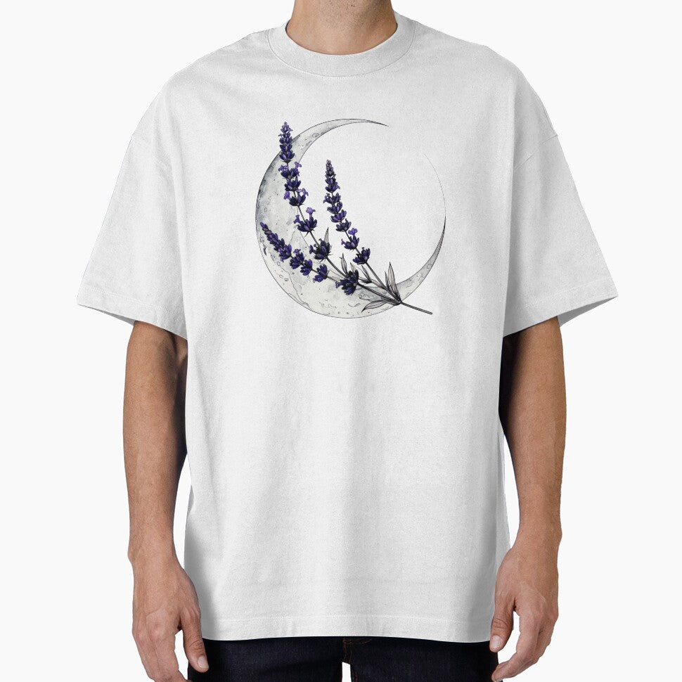 Lavender Crescent Moon - Aesthetic Cottagecore Botanical Art ac by Mahuahsan T-Shirts, Hoodie, Sweatshirt (Image 1)