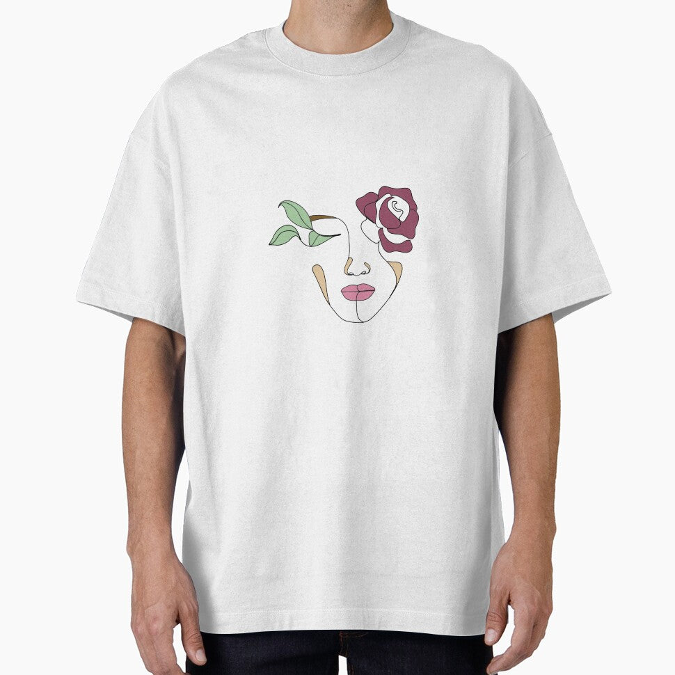 Flower Face Line Art Illusion by corneliahill T-Shirts, Hoodie, Sweatshirt | BlankRebels.com (Image 1)