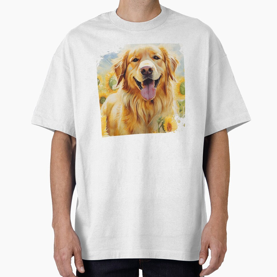 Golden Retriever In The Sunflower Field by TheAnimalZ00 T-Shirts, Hoodie, Sweatshirt | BlankRebels.com (Image 1)
