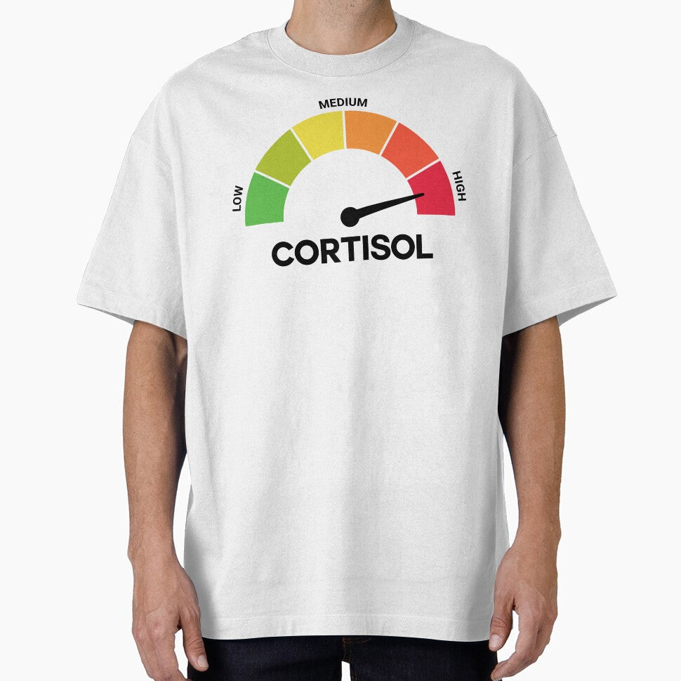Funny Cortisol High Level Stress Meter Meme – Anxiety & Burnout Humor Design by artworkathome T-Shirts, Hoodie,... (Image 1)