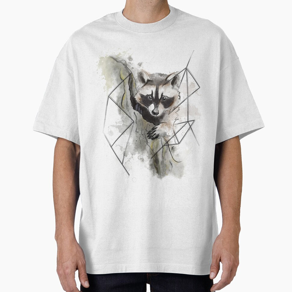 Geometric Watercolor Raccoon by ZCFineArt T-Shirts, Hoodie, Sweatshirt | BlankRebels.com (Image 1)