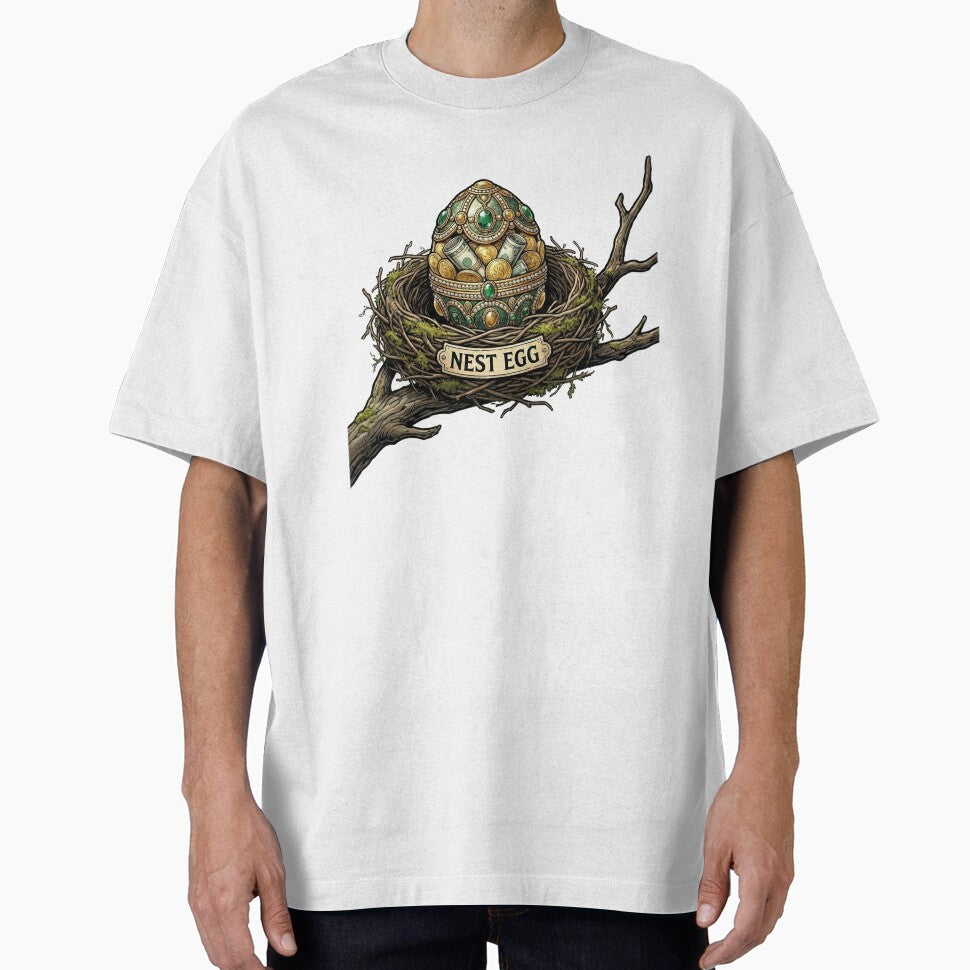 Jeweled Nest Egg - Clever Money Pun & Wealth Illustration by Tamer ⭐⭐⭐⭐⭐ T-Shirts, Hoodie, Sweatshirt (Image 1)